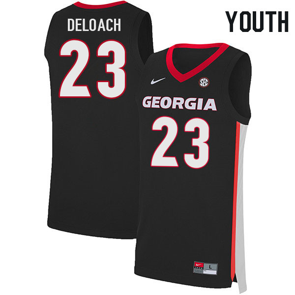 Youth #23 Jalen DeLoach Georgia Bulldogs College Basketball Jerseys Stitched Sale-Black